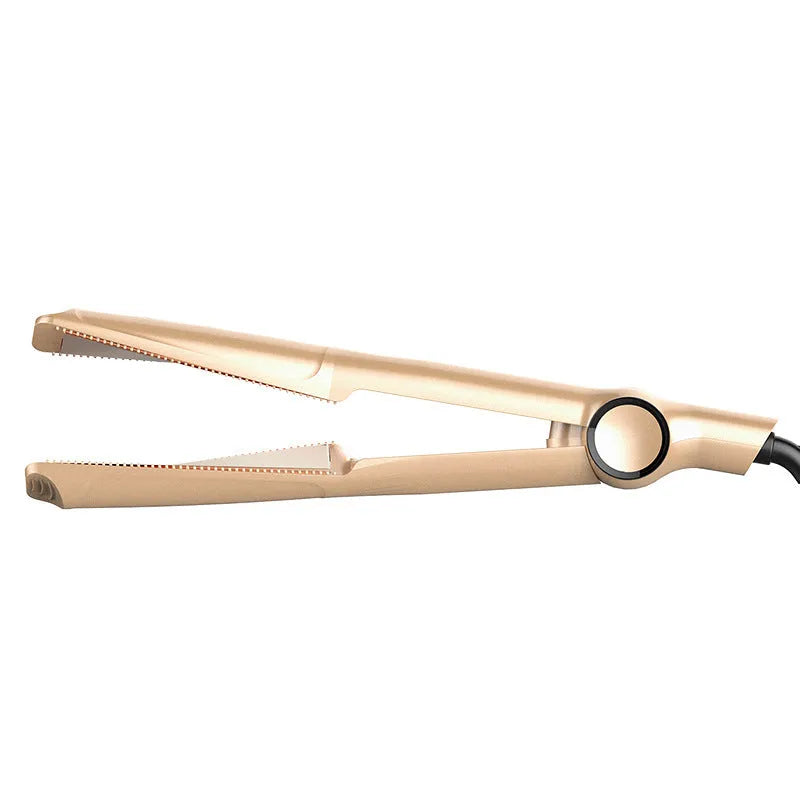 2-in-1 professional hair straightener and hair crimper with LCD screen and adjustable temperature dial in black finish