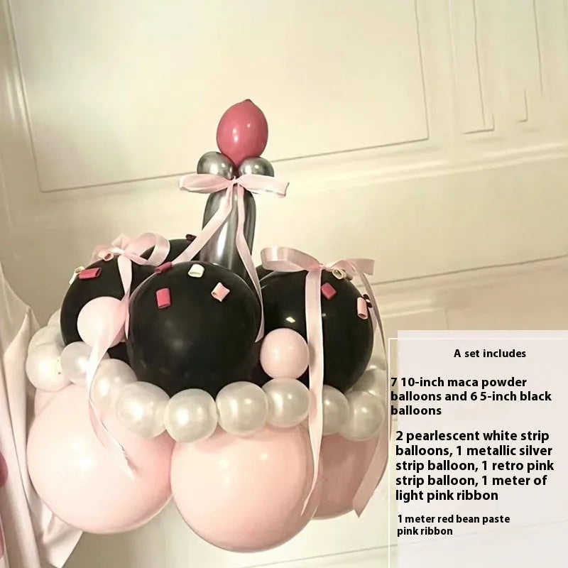 Balloon bouquet DIY kit for cake decoration with round balloons in assorted styles