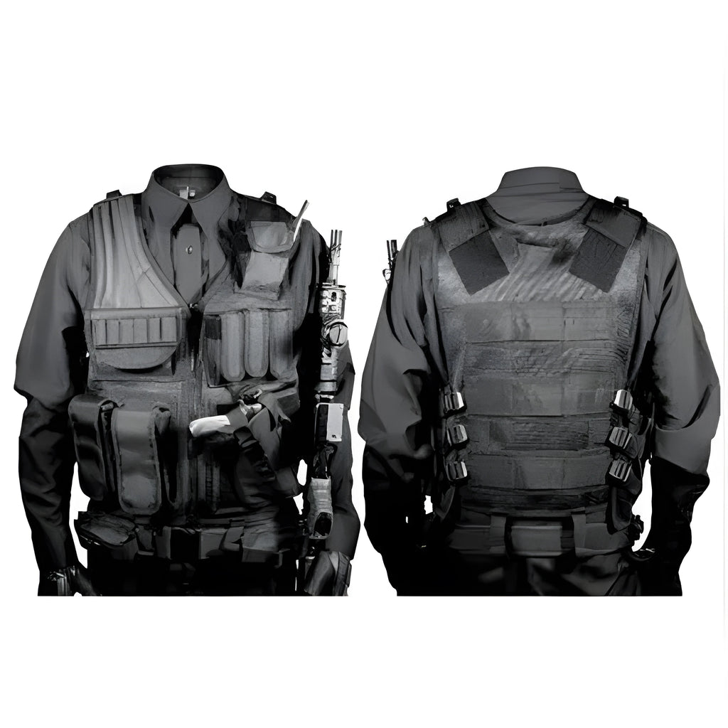 Men's tactical vest in solid colour made from 600D Nylon Oxford fabric, quick-dry and breathable for training