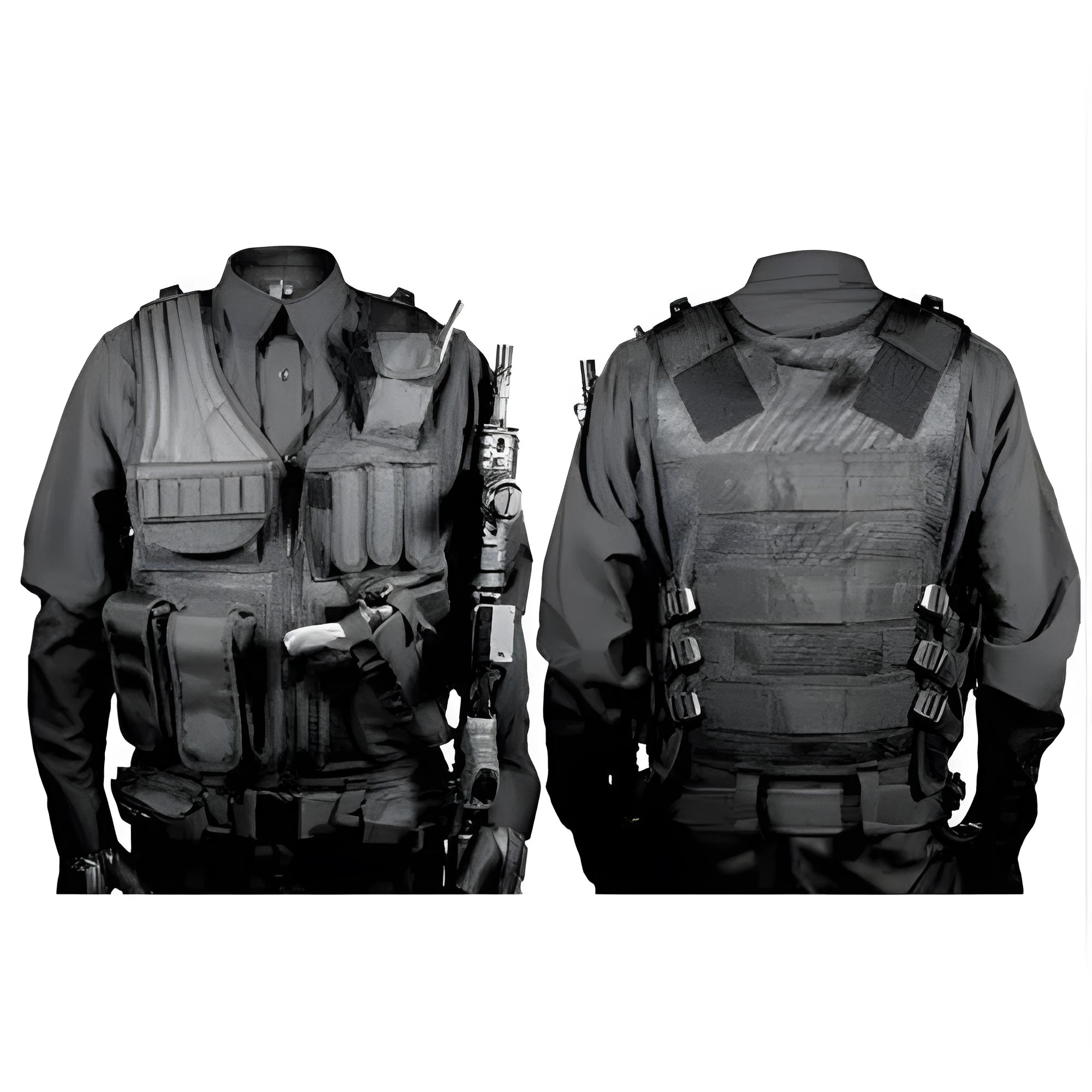 Men's tactical vest in solid colour made from 600D Nylon Oxford fabric, quick-dry and breathable for training