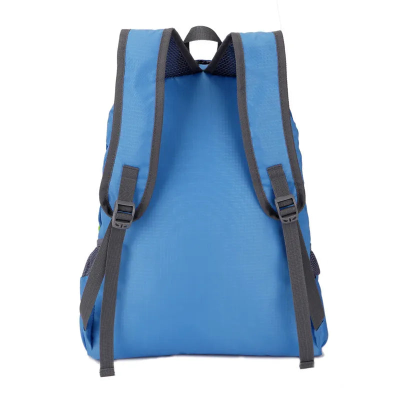 Outdoor folding sports hiking travel backpack in waterproof nylon, 22L capacity, available in multiple colours