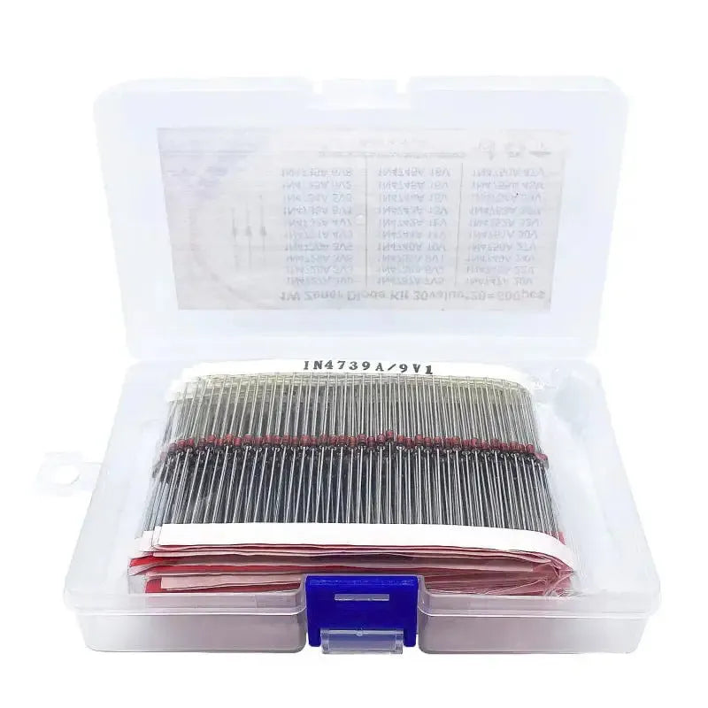 A 1W Zener diode electronic component in a boxed package for voltage regulation.