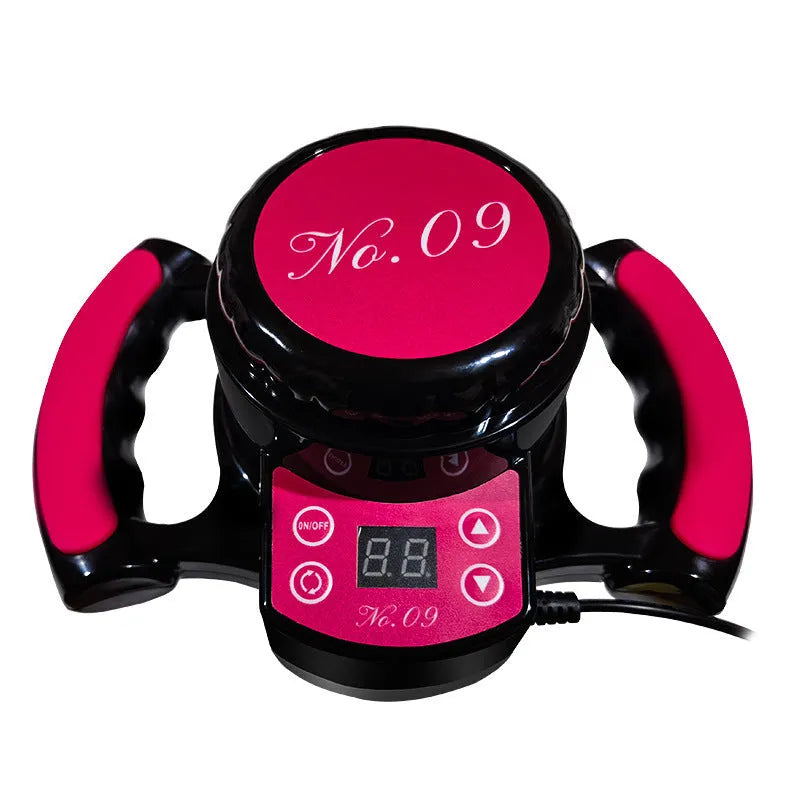 Handheld fat shock instrument Rose Red with UK power supply 20x23x17cm 2.8kg body shaping device on white background