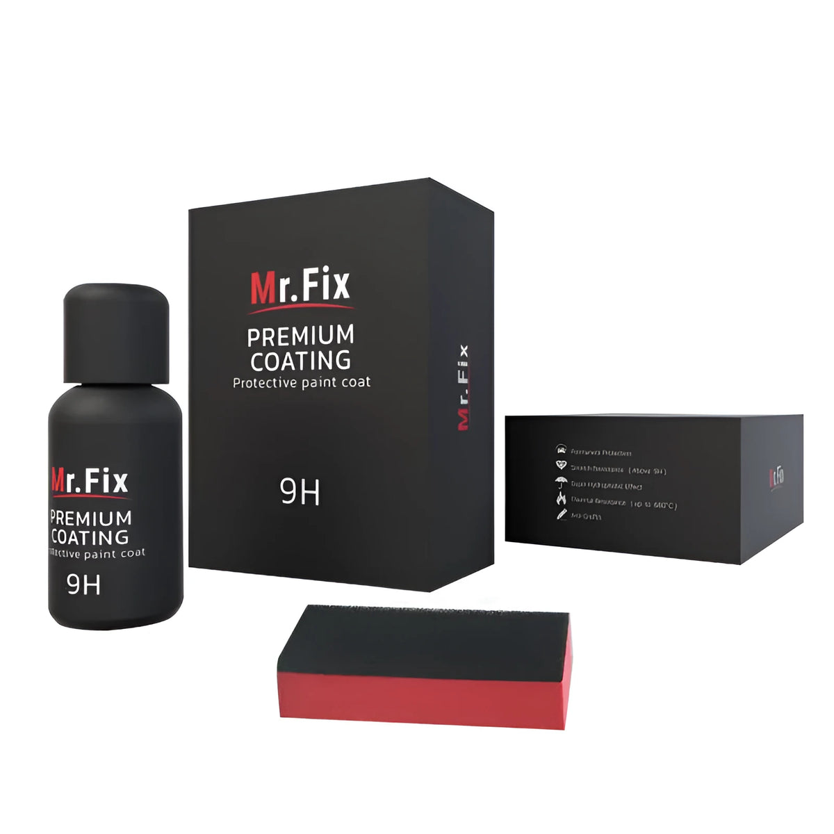 MR.FIX 9H nano ceramic crystal plating agent glass coating solution 50ml black bottle for automotive paint and headlights