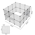 Black 6-piece environment-friendly metal pet fence panels for garden and indoor pet enclosure