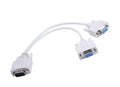 1 male VGA to 2 female VGA Y splitter cable for dual monitor connection