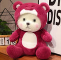 25cm rose bear plush teddy doll in teddy bear red, blue, dark brown, light brown, or transformation bear