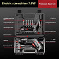 Compact electric screwdriver with lithium battery and utility bag for DIY tasks