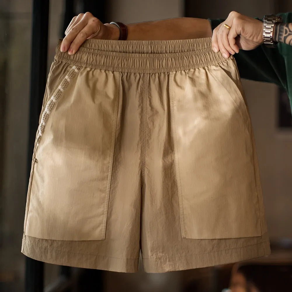 Madden Workwear Mountain quick-drying khaki shorts for men with large pockets and straight-cut leg