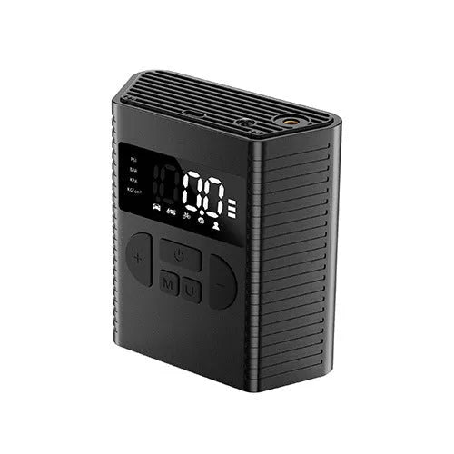 Wireless car tyre air compressor with digital display, lighting function, and multiple air nozzles