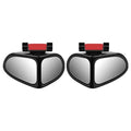 Round wide-angle car blind spot mirror with adjustable joint on a black plastic housing.