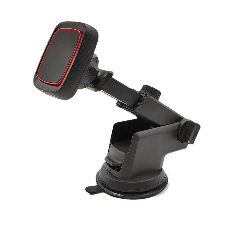Black flexible gooseneck air vent phone holder mounted on a car dashboard