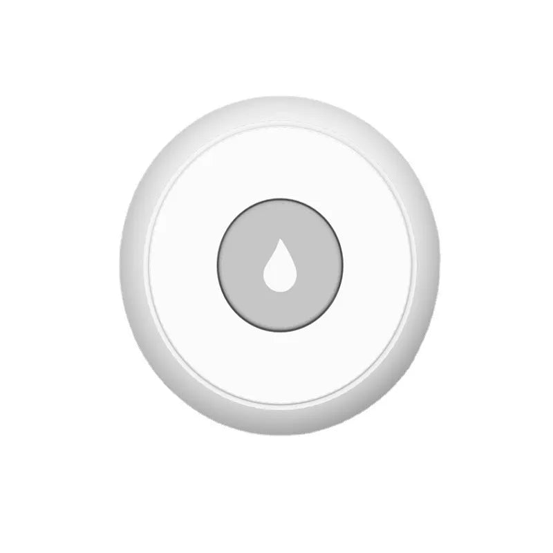 Compact wireless water leakage detection sensor with ZIGBEE3.0 connectivity for mobile phone alerts.