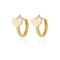 Women's stainless steel heart-shaped ear studs with simple zircon decoration and love-themed design