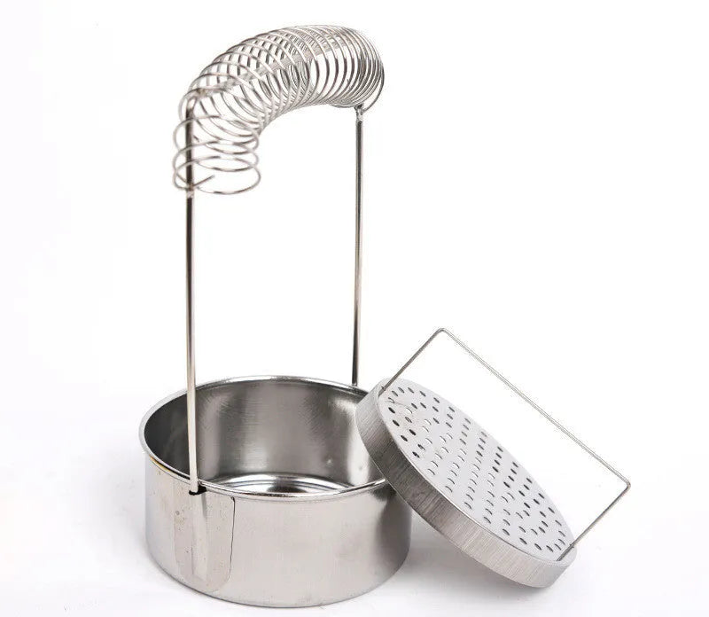 Silver stainless steel oil painting pen washer with brush clamp and leak plug