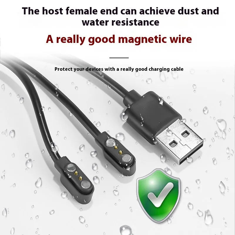 Black 50cm charging cable with 2-pin 2.54mm connector for Bluetooth glasses