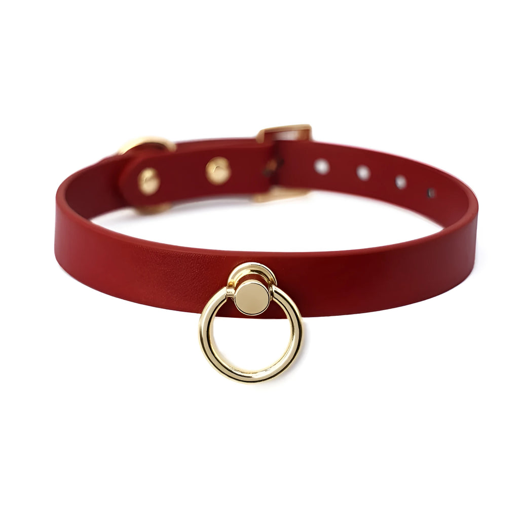 Black genuine cowhide leather adult collar with a metal drag chain and included pull lead
