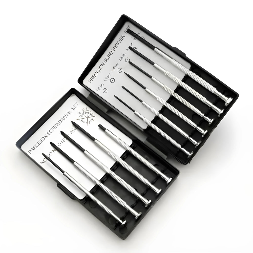 TH-6177 11-piece clock repair screwdriver set with crosshead and one-line bits