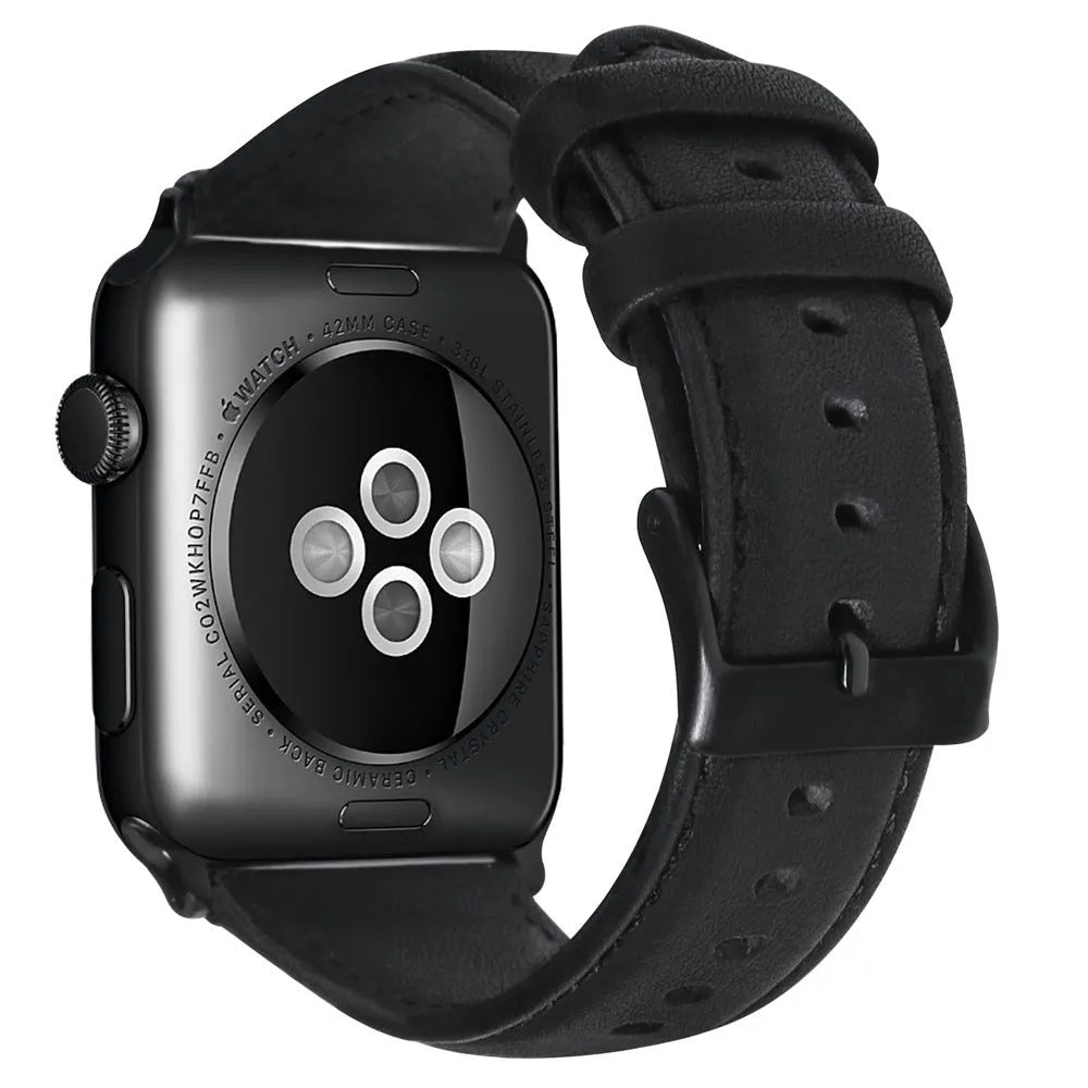 Top layer cowhide oil wax leather strap for Apple Watch 38-40mm and 42-44mm in four brown colours