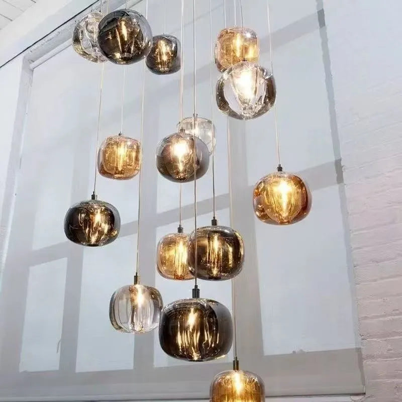 Postmodern crystal chandelier with warm light for corridor or bedroom, small or large size option