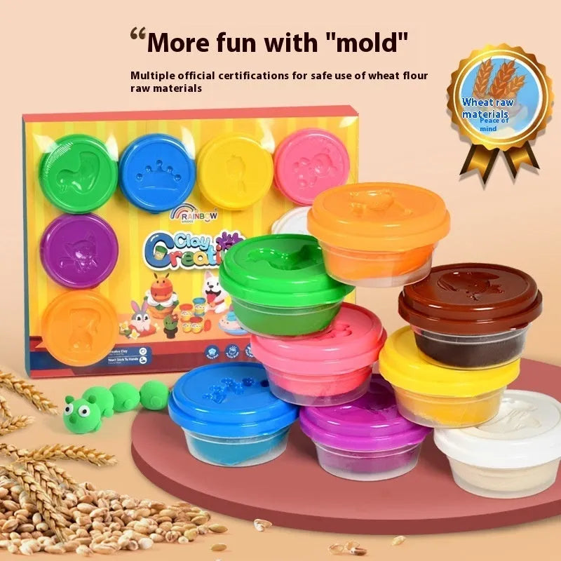24 colour 1200g canned plasticene clay set for children 4-6 years old with thermal shrink film seal
