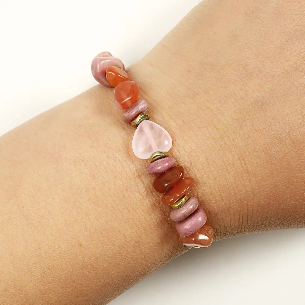 Women's geometric stone bracelet with handcrafted beads in fashion OL style