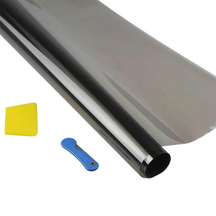 Black PET car sun film roll 50x300cm with 80% heat insulation and UV protection