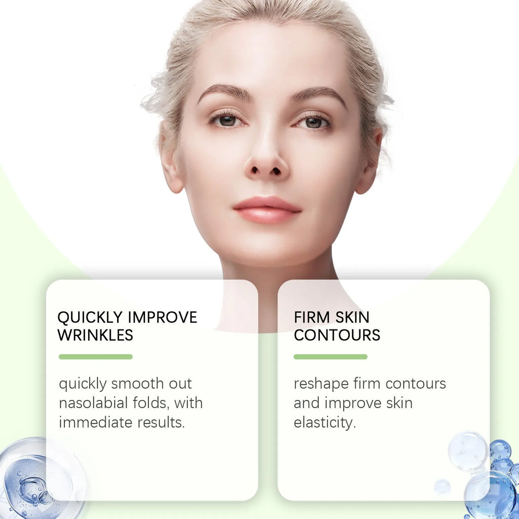 Two facial skincare patches with hyaluronic acid and collagen formula for firming treatment