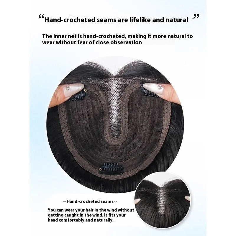 Brown Black high temperature fibre full-head wig with Chinese character bangs for ladies
