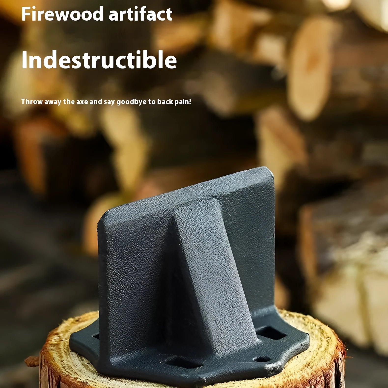 Mini portable small square cast iron wood splitter for household wood cutting and outdoor wood breaking