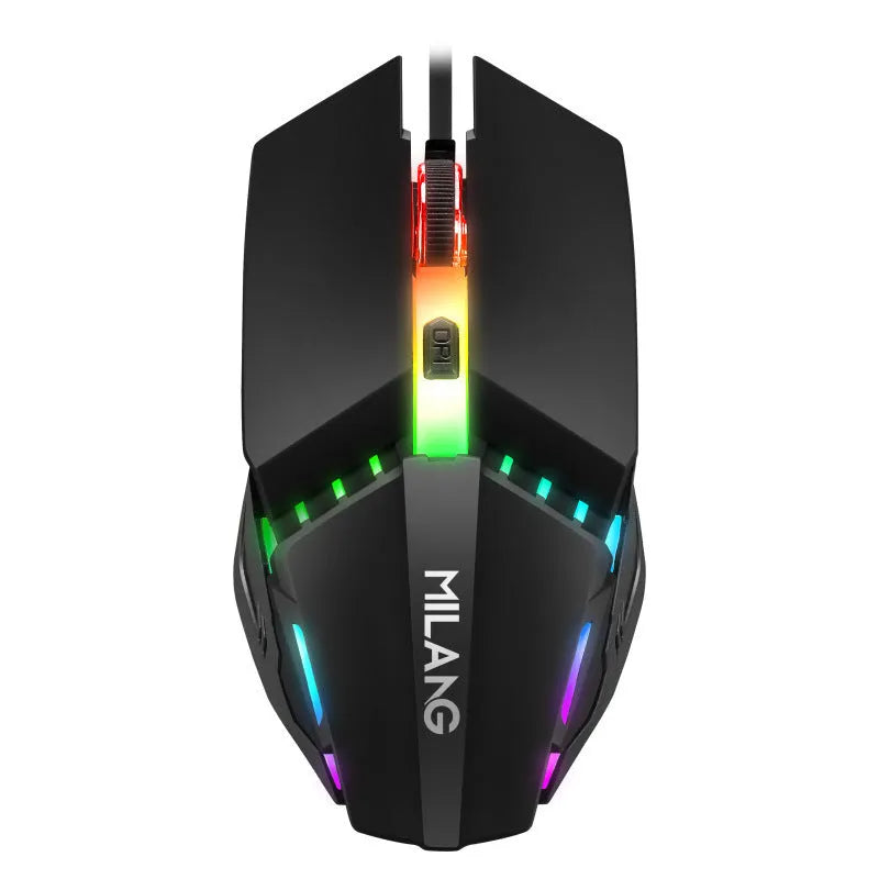 Single-handed mechanical keyboard and mouse set with 1.5 metre cable on desk