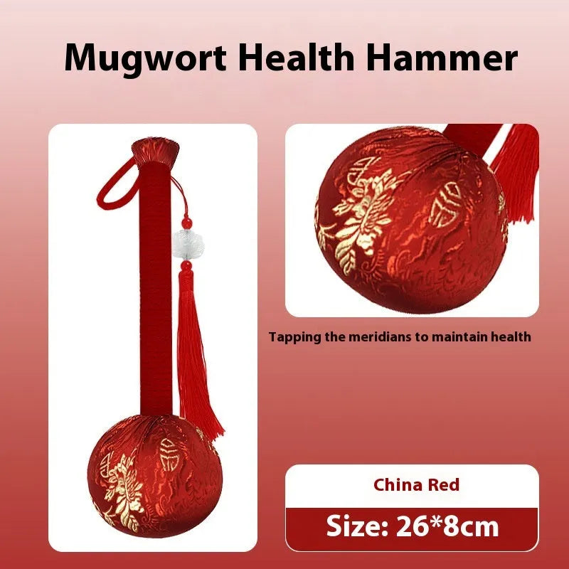 Canvas argy wormwood health massage hammer in green 200g 26cm