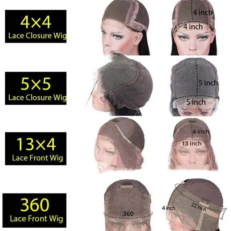 Real human hair lace front wig in star fashion style with 4x4 lace base