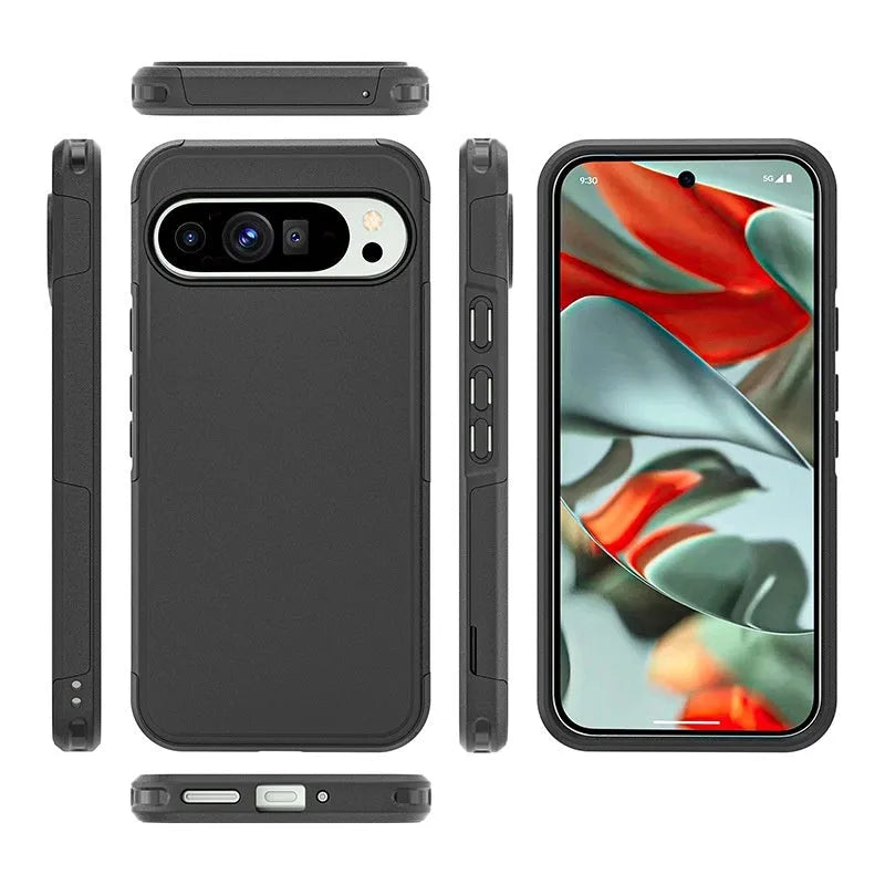 Black TPU drop-resistant phone case for Google Pixel 9 Pro and Pixel 9 Pro XL