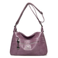 Women's large-capacity single-shoulder PU bag in black, yellow, grey, red, green, blue, or purple