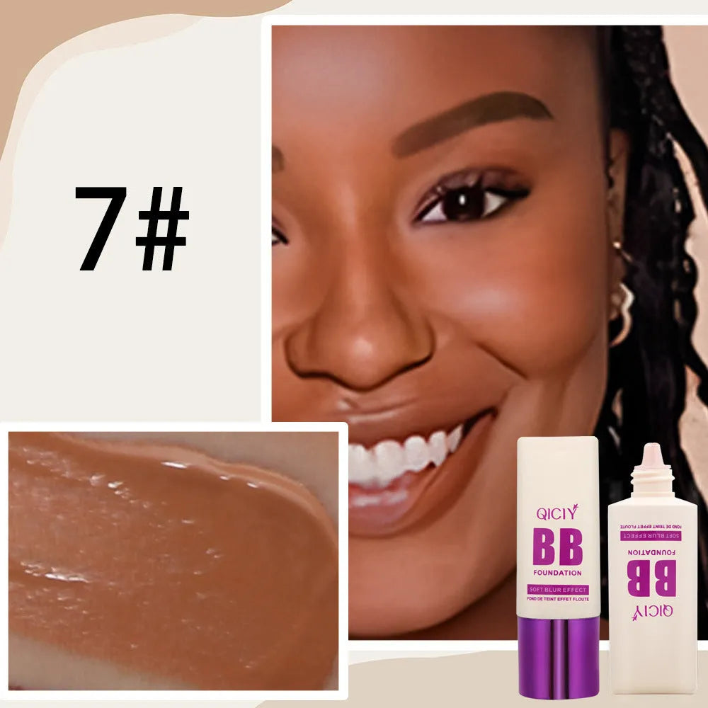 Feeding bottle squeeze tube of liquid foundation BB cream in 10 colour shades for brightening and concealing