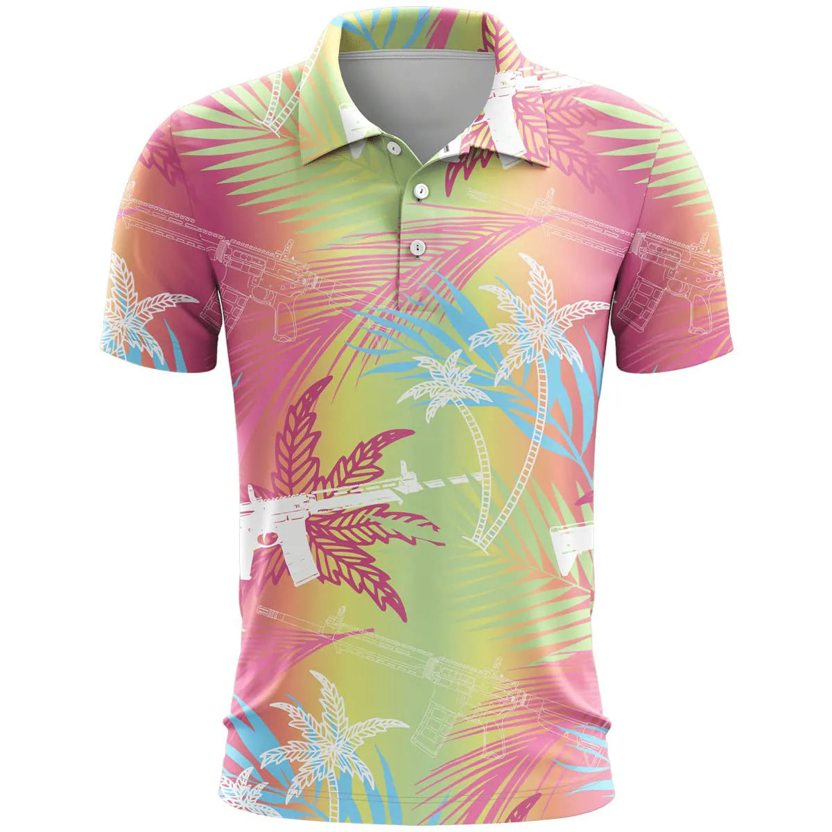 Loose-fit short-sleeve sportswear top with a 3D printed colour pattern in bird's eye cloth fabric.