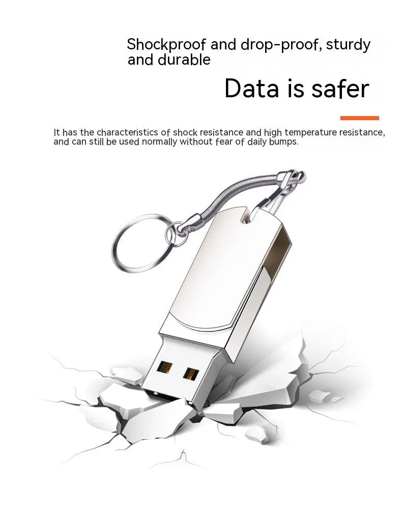 White metal rotation USB flash drive showing compact dimensions and swivel design
