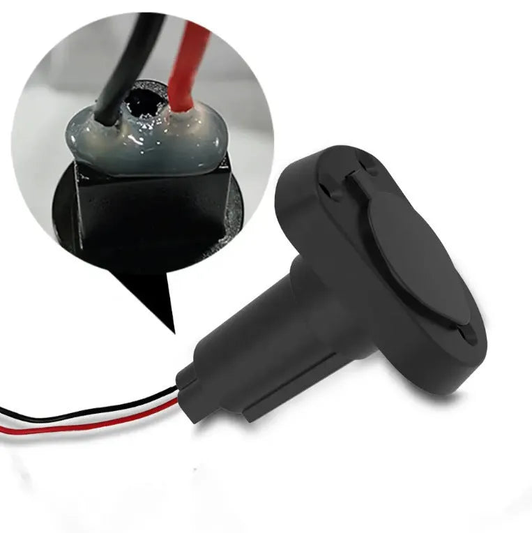 Stainless steel yacht anchor light socket with ABS base and pre-fitted wires
