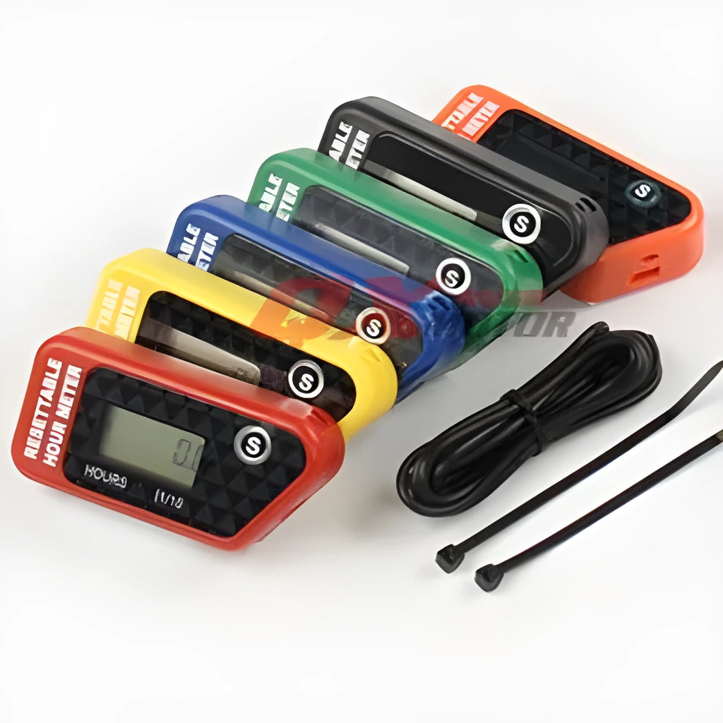 Black waterproof LCD maintenance timer for ATV motorcycle boat lawn mower generator service scheduling