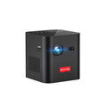 Miniature DLP projector 4K rechargeable with Android 9.0, 7800mAh battery, and dual speakers