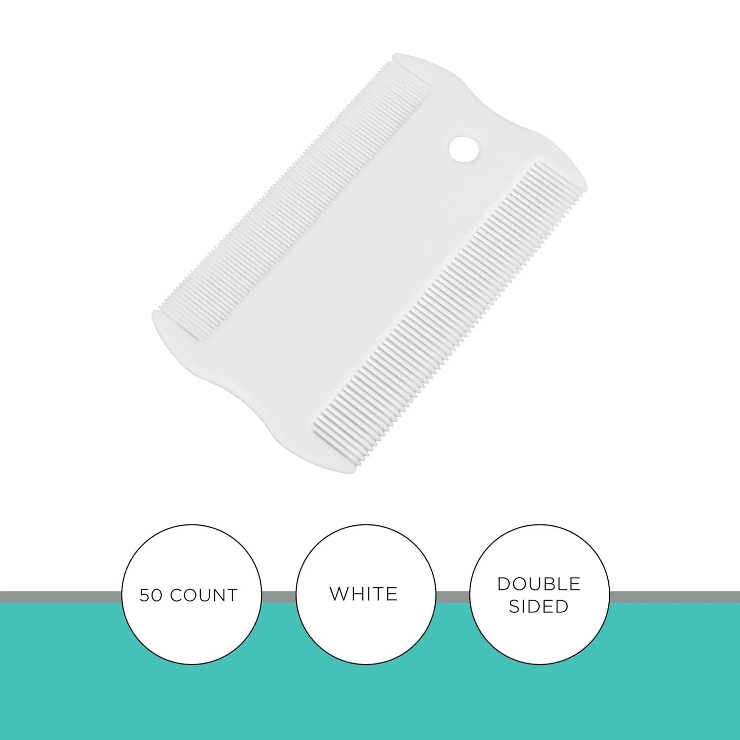 Double-sided plastic flea comb for pets with dense teeth and compact 0.85 x 5 cm dimensions
