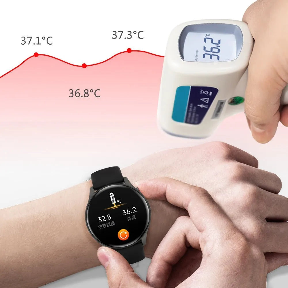 ZW60 smart watch with round AMOLED screen showing health data on wrist, available in multiple colours
