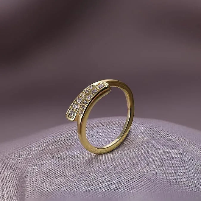 Copper plated 14K thick gold toe ring with geometry shape and unisex design