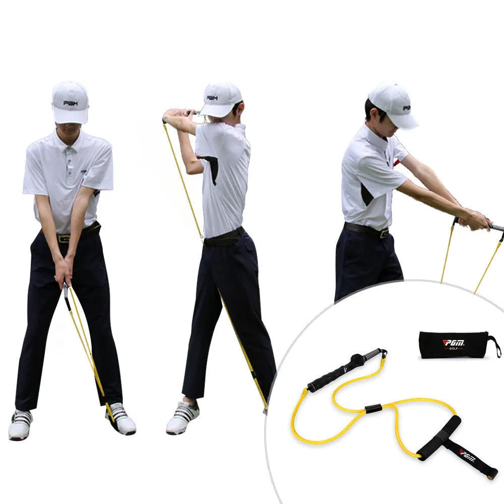 Yellow latex swing tensioner with safety door buckle and carry bag for posture fitness training