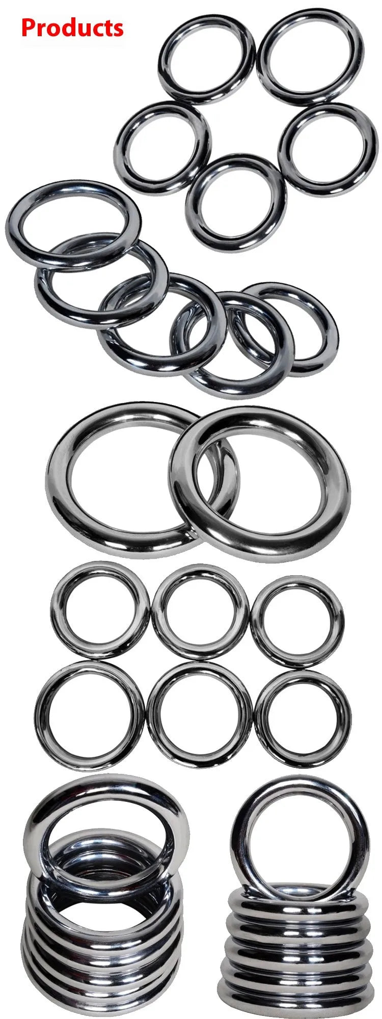Carbon steel Wing Chun training ring in three sizes for martial arts strength development