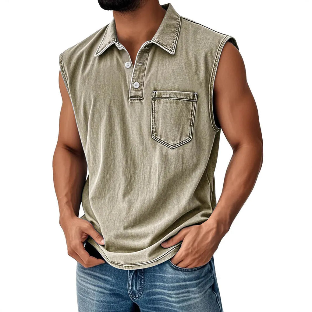 3D digital print men's button polo shirt short sleeve loose fit polyester casual top