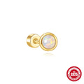 S925 sterling silver flat column threaded ear bone stud in a gold electroplated finish.