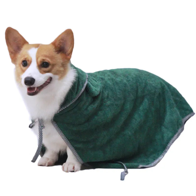 Grey and green ultra fine fibre pet towels for dogs and cats in small, medium, and large sizes.