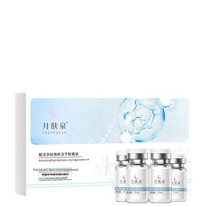 Freeze-dried powder kit with active peptides for repairing fine lines and acne marks